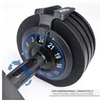 Image shows Sport-Tec adjustable dumbbell, 3-24 kg