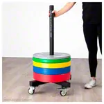 Bumper Plate storage trolley, mobile, LxWxH 60,5x60,5x97 cm