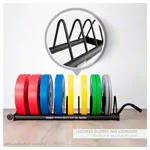 Weight Plate Rack Bumper Plate Rack, mobile, LxWxH 140x28x26,8 cm