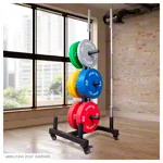 Sport-Tec Bumper Plate Rack for Olympia discs + bars LxWxH 73,5x62,5x118,5 cm