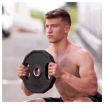 Olympia weight plate with rubber cover and handle,  5 cm, 10 kg, one piece