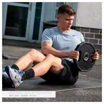 Olympia weight plate with rubber cover and handle,  5 cm, 15 kg, one piece