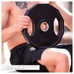 Olympia weight plate with rubber cover and handle,  5 cm, 5 kg, one piece