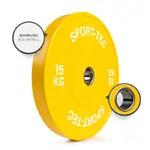 Weight plate Olympia Bumper Plate, 50 mm, 15 kg, yellow