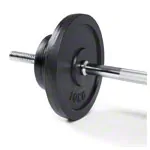 Image shows Barbell set, 50 kg, 2 x 10 kg, 2x 5 kg, 4x 2.5 kg, 9-pcs.