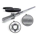 Image shows Barbell set, 80 kg, 4 x 10 kg 4x 5 kg, 4x 2.5 kg, 13-pcs.