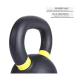 Image shows Sport-Tec Kettlebell Powdercoated, 6 kg, black/ light yellow