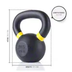 Image shows Sport-Tec Kettlebell Powdercoated, 8 kg, black/yellow