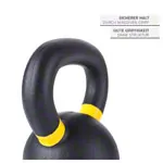 Image shows Sport-Tec Kettlebell Powdercoated, 8 kg, black/yellow