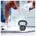Image shows Sport-Tec Kettlebell Powdercoated, 10 kg, black/ light red