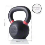 Image shows Sport-Tec Kettlebell Powdercoated, 12 kg, black/ red
