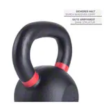 Image shows Sport-Tec Kettlebell Powdercoated, 12 kg, black/ red