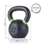 Image shows Sport-Tec Kettlebell Powdercoated, 14 kg, black/light green