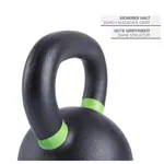 Image shows Sport-Tec Kettlebell Powdercoated, 14 kg, black/light green