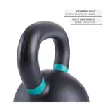 Image shows Sport-Tec Kettlebell Powdercoated, 16 kg, black/green