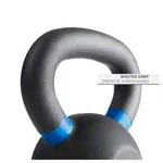 Image shows Sport-Tec Kettlebell Powdercoated, 20 kg, black/light blue