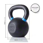 Image shows Sport-Tec Kettlebell Powdercoated, 20 kg, black/light blue
