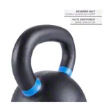 Image shows Sport-Tec Kettlebell Powdercoated, 20 kg, black/light blue