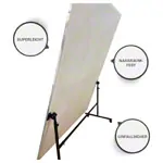 Light mirror, WxH 100x200 cm, mobile and swivelling