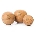 Image shows ARTZT Vintage Series leather medicine ball, 1 kg