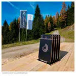 Image shows FLOW-MAX VarioBoard holder with casters, 61 x 57 cm