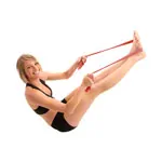 Image shows Thera-Band, special offer: 45.5 m roll, medium, red + 5.5 m roll, medium, red for FREE