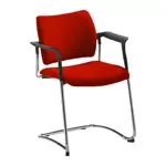 Cantilever chair with cushion and armrest