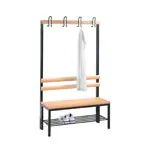 Product image: Cloakroom bench with shoe rack, 4 hooks, HxWxD 165x100x40 cm