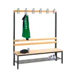 Product image: Cloakroom bench with shoe rack, 6 hooks, HxWxD 165x150x40 cm