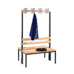 Product image: Double-sided cloakroom bench without shoe rack, 8 hooks, HxWxD 165x100x75.6 cm