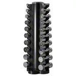 Dumbbell tower set with 10 pairs of chrome dumbbells, 1-10kg, LxWxH 51x51x123 cm