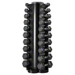 Dumbbell tower set with 10 pairs of hex dumbbells, 1-10 kg, LxWxH 51x51x123 cm