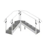 Exercise staircase with adjustable handrails, corner section