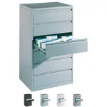Product image: Filing cabinet with 6 drawers, light gray, with three lanes