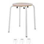 Gymnastics stool Exclusive with wooden seat,  35 cm, frame color white