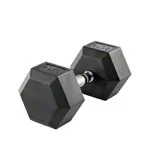 Hex rubber compact dumbbell, 20 kg, piece