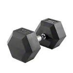 Hex rubber compact dumbbell, 25 kg, piece
