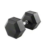 Hex rubber compact dumbbell, 27,5 kg, piece
