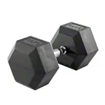 Hex rubber compact dumbbell, 30 kg, piece