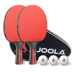 JOOLA table tennis set DUO CARBON, 2 TT bats + 3 TT balls