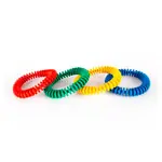 Lamellar ring made of PVC,  16 cm, Set of 4: once blue, green, red, yellow
