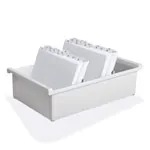 Image shows Large plastic index card tray set for up to 1300 cards (A5), 202-piece set, including 200 index cards and dividers