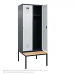 Locker cabinet with bench and 2 compartments, each 40 cm