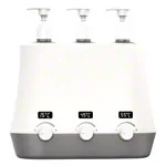 Image shows Massage oil warmer, 3-way, incl. 3 dispenser bottles