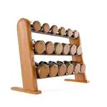NOHRD DumbBells dumbbell set, 18 dumbbells 5 - 25 kg incl. rack, cherry