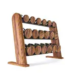 NOHRD DumbBells dumbbell set, 18 dumbbells 5 - 25 kg incl. rack, walnut