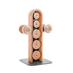 NOHrD WeightPlate Tower 2x dumbbells, 1x barbell 20x weight plates, oak