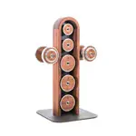 NOHrD WeightPlate Tower 2x dumbbells, 1x barbell 20x weight plates, walnut