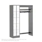 Open wardrobe for 10 people, HxWxD 195x141x48 cm