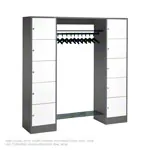 Open wardrobe for 10 people, large drawers